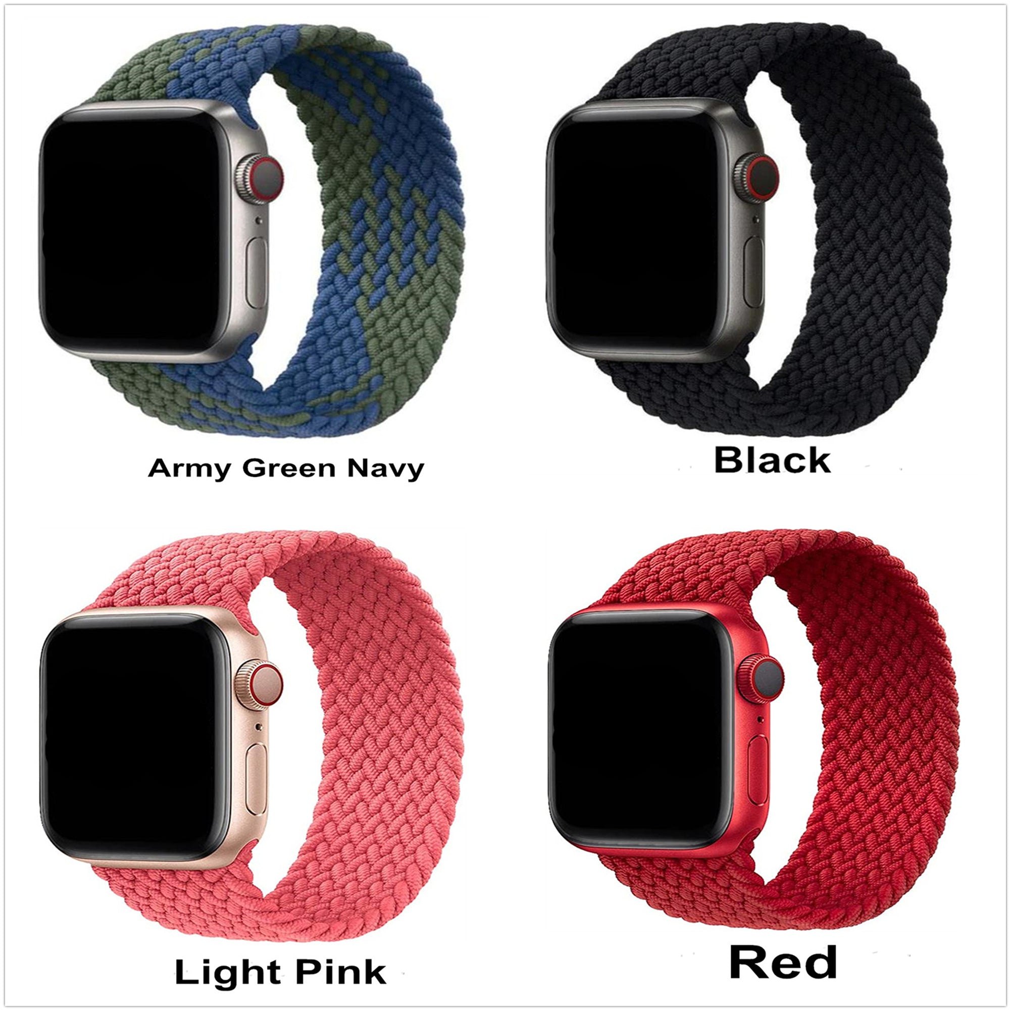 Bracelet de remplacement tressé à boucle solo pour Apple Watch iWatch Bracelet de remplacement tressé à boucle solo pour Apple Watch iWatch